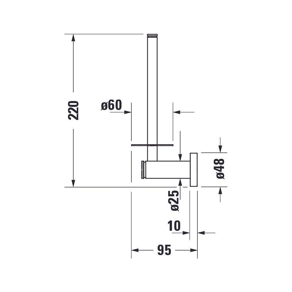 Duravit D-Code Ersatzrollenhalter 48x48x220mm, Schraubbefestigung, Chrom... DURAVIT-0099151000 4021534576584 (Abb. 5)