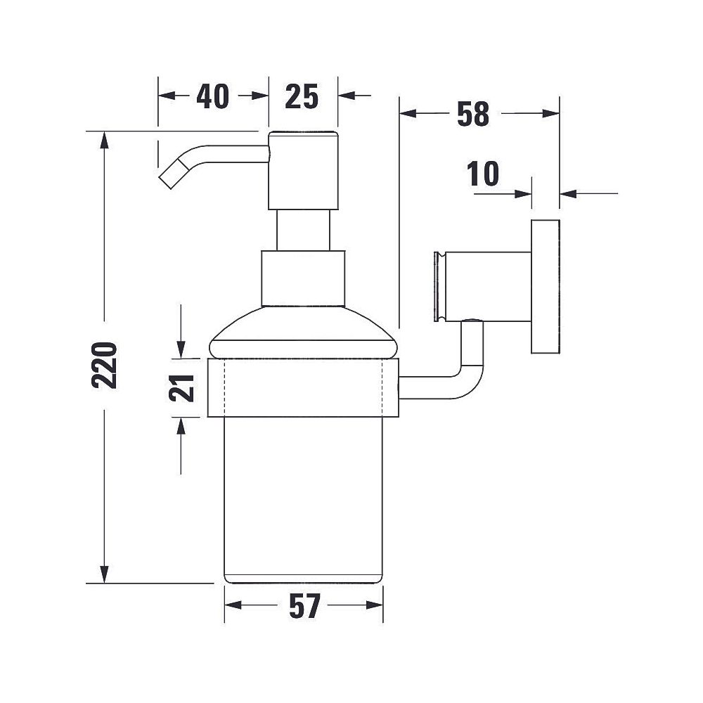 Duravit D-Code Seifenspender 145x69x220mm, Chrom/Mattweiß, Glas/Messing, Schraubbe... DURAVIT-0099161000 4021534576591 (Abb. 11)