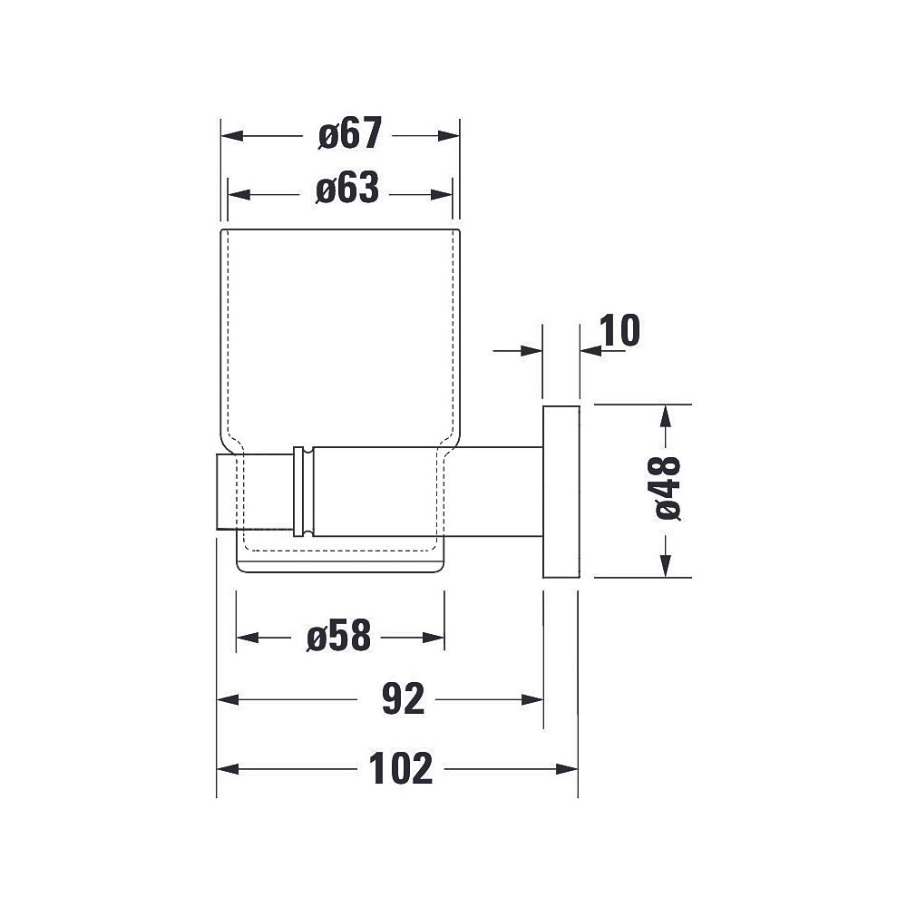 Duravit D-Code Zahnputzbecher 102x118x97mm, Chrom/Mattweiß, Schraubbefestigung, wa... DURAVIT-0099191000 4021534636165 (Abb. 13)