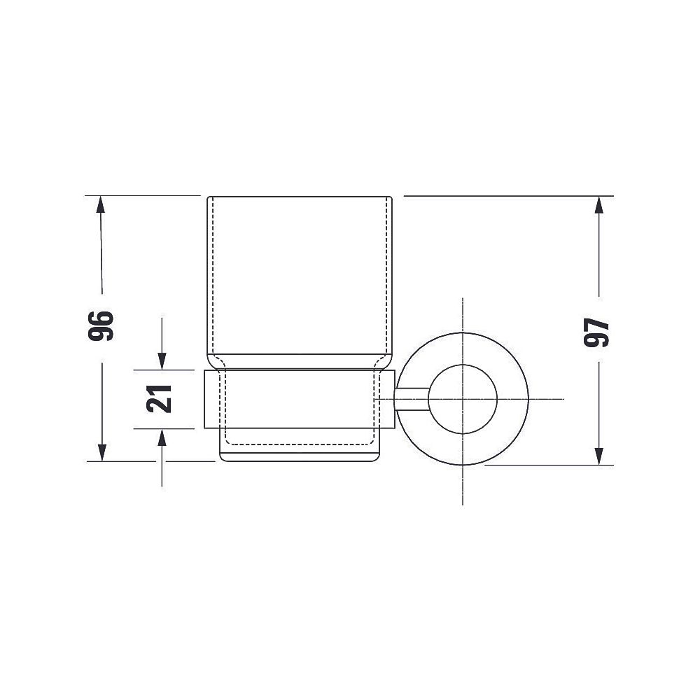 Duravit D-Code Zahnputzbecher 102x118x97mm, Chrom/Mattweiß, Schraubbefestigung, wa... DURAVIT-0099191000 4021534636165 (Abb. 14)