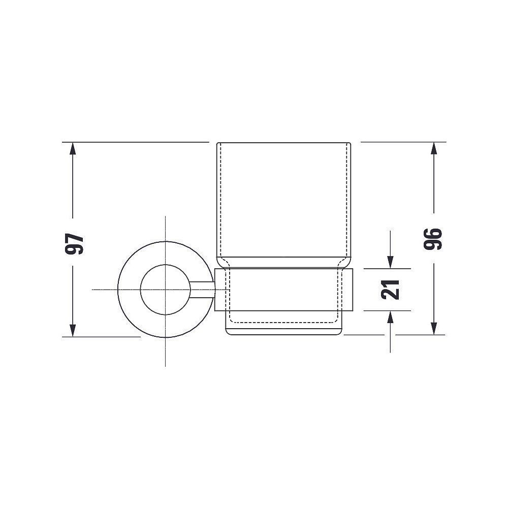 Duravit D-Code Zahnputzbecher 102x118x97mm, Chrom/Mattweiß, Schraubbefestigung, wa... DURAVIT-0099201000 4021534636172 (Abb. 15)