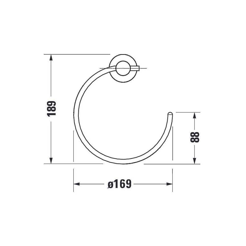 Duravit D-Code Handtuchring 67x169x182mm, Chrom, Schraubbefestigung... DURAVIT-0099211000 4021534636189 (Abb. 12)