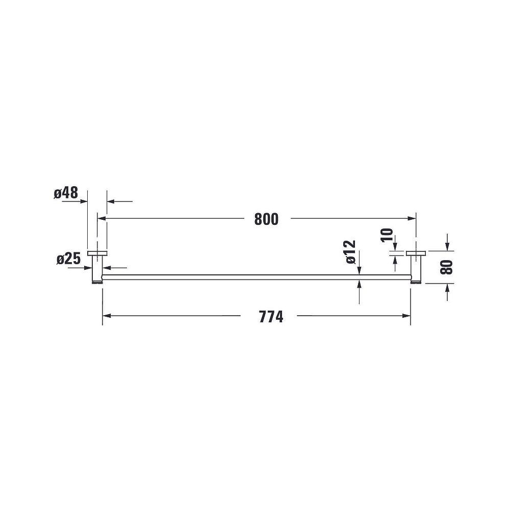 Duravit D-Code Handtuchhalter 80x848x48mm, Chrom, Messing, 1 Arm, mit Befestigungs... DURAVIT-0099231000 4021534636202 (Abb. 11)