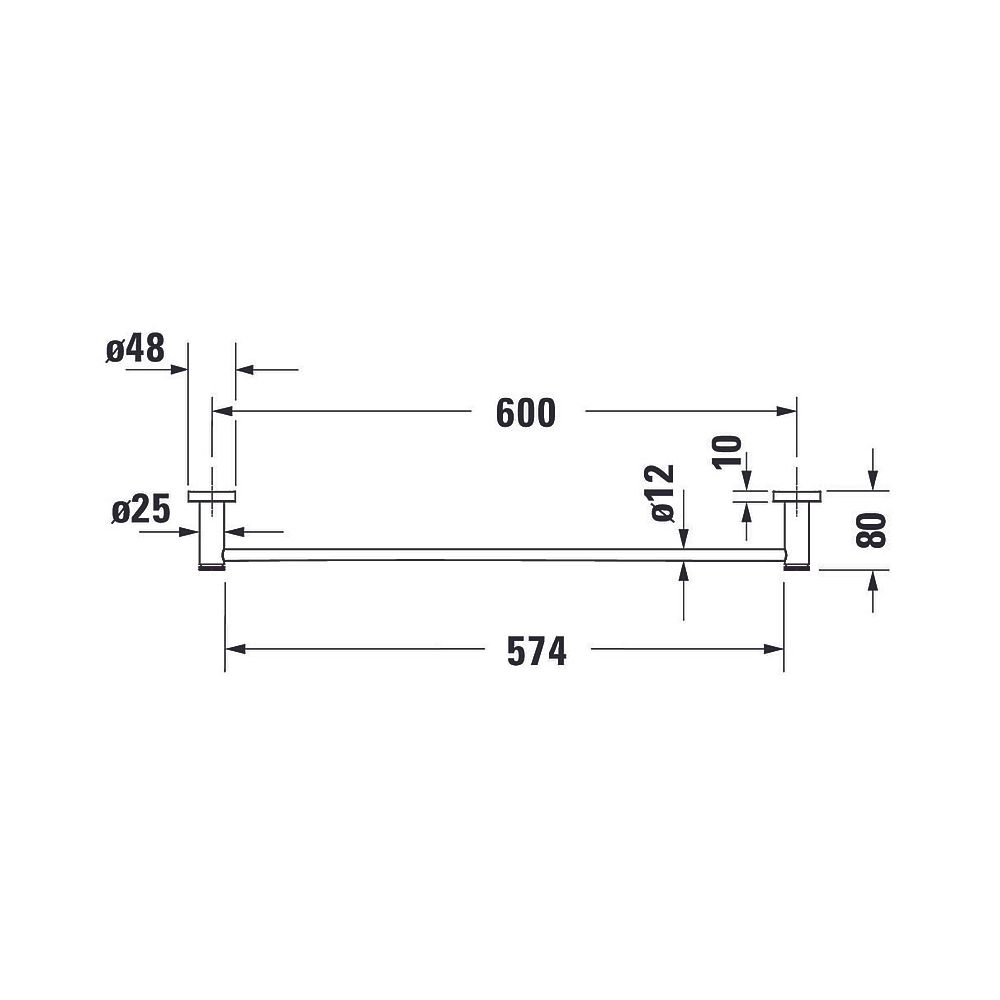 Duravit D-Code Handtuchhalter 80x648x48mm, Chrom, Messing, 1 Arm, mit Befestigungs... DURAVIT-0099241000 4021534636219 (Abb. 11)