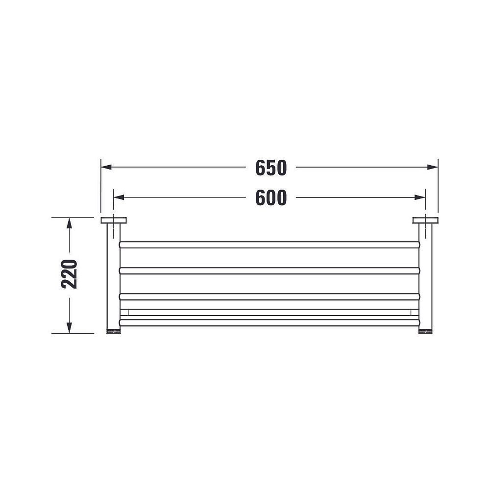Duravit D-Code Handtuchablage 220x650x112mm, Chrom, Schraubbefestigung... DURAVIT-0099251000 4021534636226 (Abb. 5)