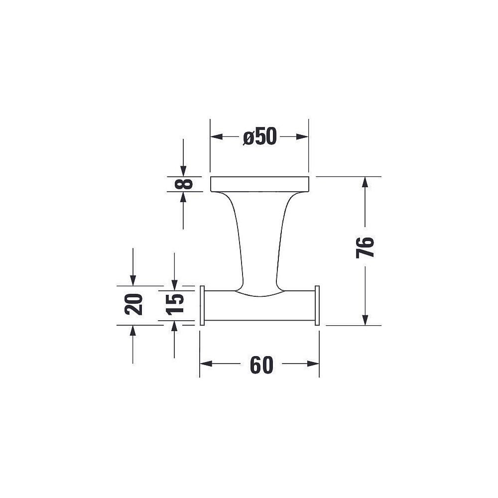 Duravit Starck T Handtuchhaken 76x60x50mm, Edelstahl gebürstet... DURAVIT-0099307000 4067116086768 (Abb. 3)
