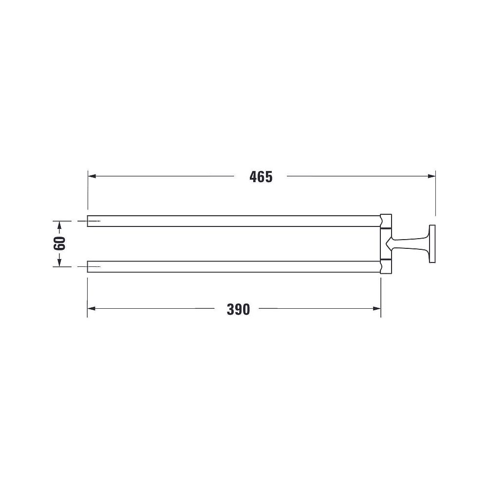 Duravit Starck T Handtuchhalter 486x88x57mm, Chrom glänzend, Messing, 2 Arme, mit ... DURAVIT-0099411000 4053424693859 (Abb. 10)