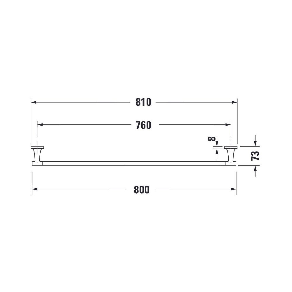 Duravit Starck T Handtuchhalter 73x810x50mm, Edelstahl gebürstet, Messing, 1 Arm, m... DURAVIT-0099437000 4067116087383 (Abb. 2)