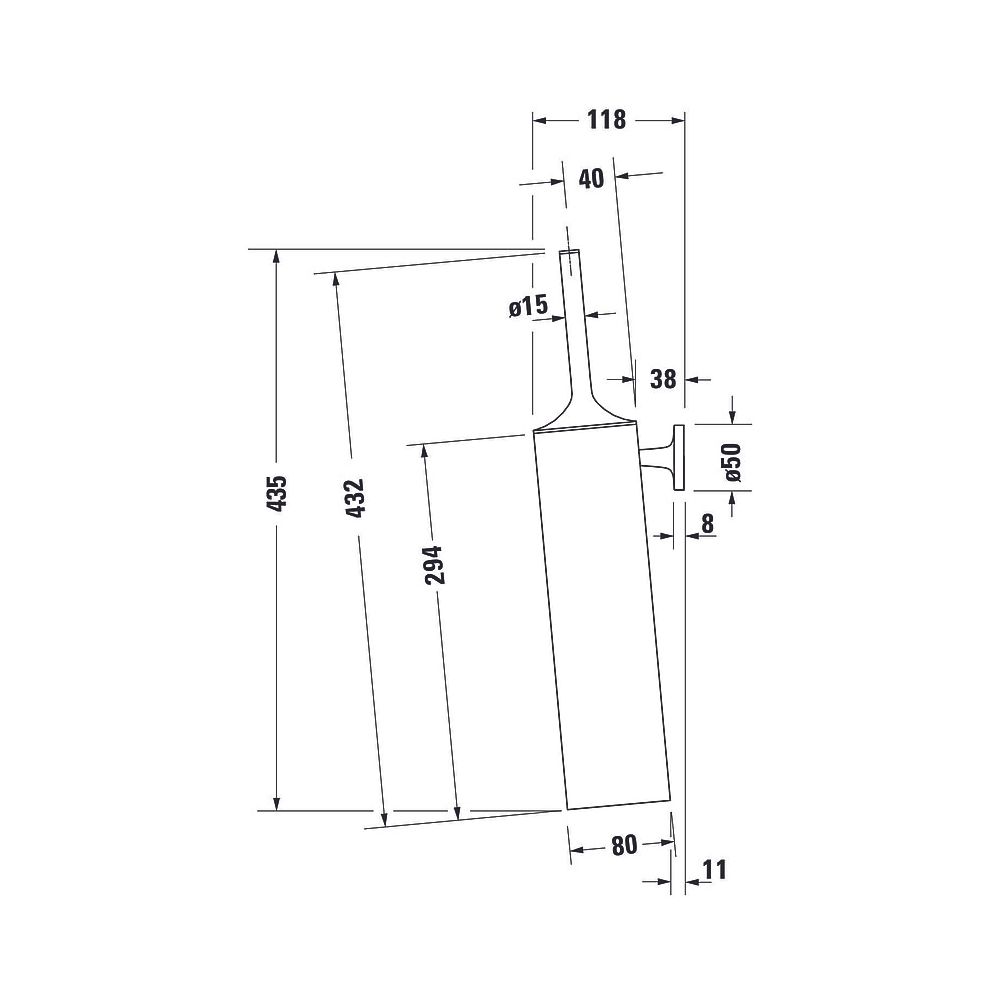 Duravit Bürstengarnitur Starck T 80x80x435mm, wandhäng. Mattschwarz, Messing... DURAVIT-0099464600 4053424703077 (Abb. 5)