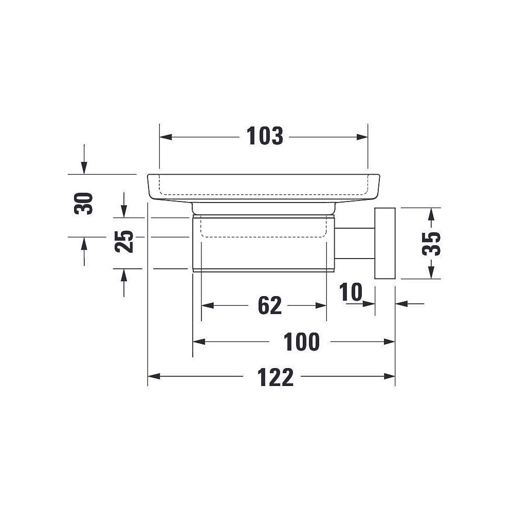 Duravit Karree Seifenschale 115x122x50mm, Chrom/Mattweiß, Messing/Glas, wandhängen... DURAVIT-0099521000 4021534901096 (Abb. 16)