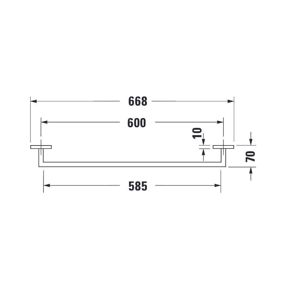 Duravit Karree Handtuchhalter 668x70x35mm, Chrom, Messing, 1 Arm, mit Befestigungsm... DURAVIT-0099591000 4021534901157 (Abb. 8)