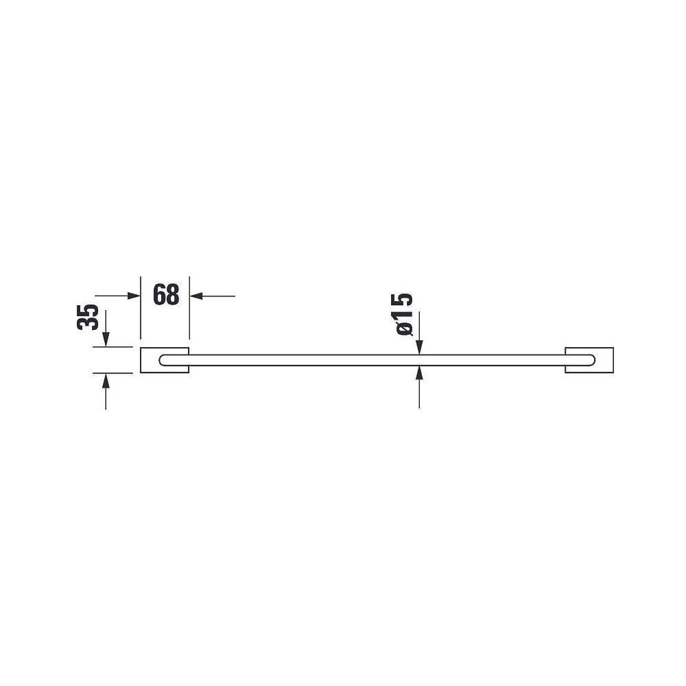 Duravit Karree Handtuchhalter 668x70x35mm, Chrom, Messing, 1 Arm, mit Befestigungsm... DURAVIT-0099591000 4021534901157 (Abb. 9)