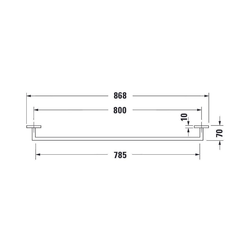 Duravit Karree Handtuchhalter 868x70x35mm, Chrom, Messing, 1 Arm, mit Befestigungsm... DURAVIT-0099601000 4021534901164 (Abb. 9)
