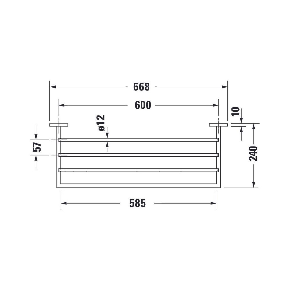 Duravit Karree Handtuchablage 668x240x35mm, Chrom... DURAVIT-0099621000 4021534901171 (Abb. 10)