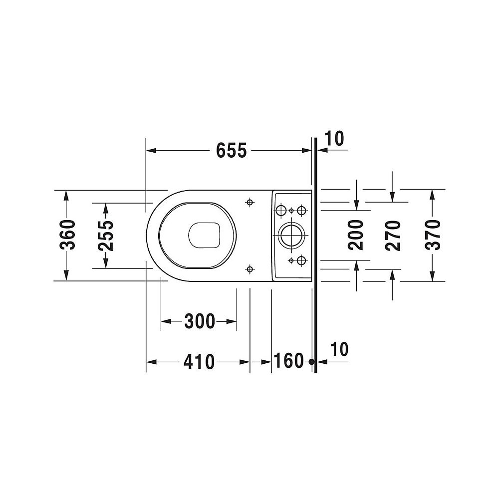 Duravit Starck 3 Stand WC für Kombination 655x370x430mm, Weiß Hochglanz, WonderGli... DURAVIT-01260900001 4021534224027 (Abb. 2)