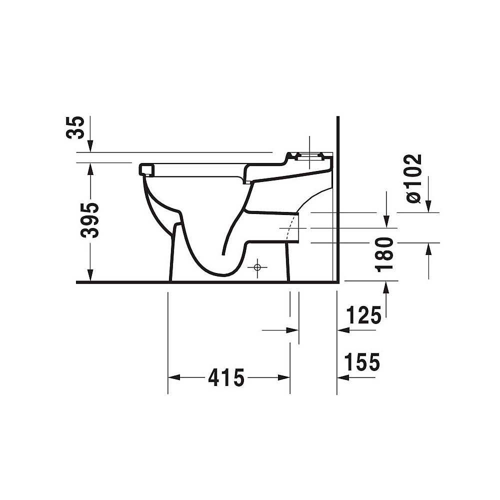 Duravit Starck 3 Stand WC für Kombination 655x370x430mm, Weiß Hochglanz, WonderGli... DURAVIT-01260900001 4021534224027 (Abb. 3)