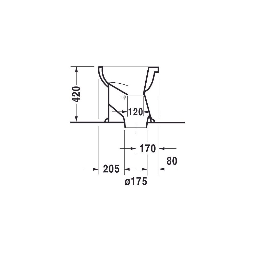 Duravit Design Classics Stand WC 460x360x420mm, Weiß Hochglanz, Wasserlos, senkrech... DURAVIT-0180010000 4021534063718 (Abb. 3)