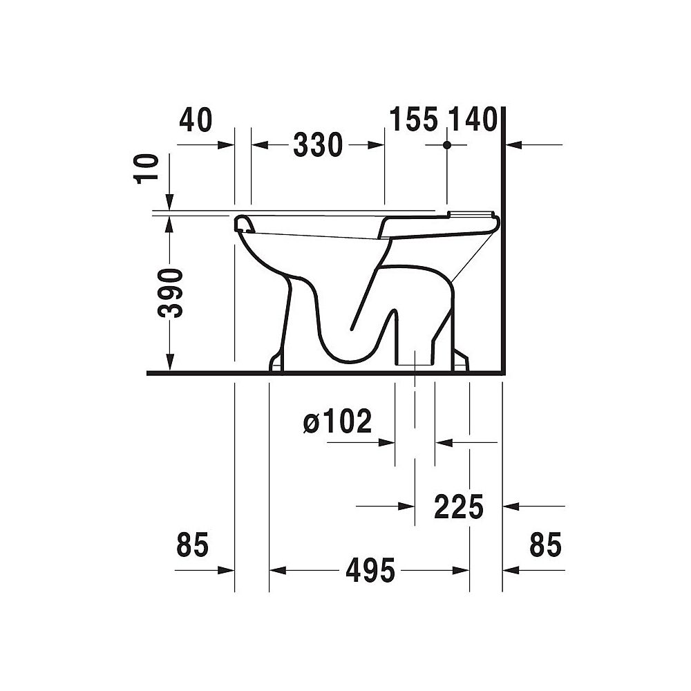 Duravit Serie 1930 Stand WC für Kombination 665x355x400mm, Weiß Hochglanz, 6l, Tief... DURAVIT-0227010000 4021534068881 (Abb. 4)