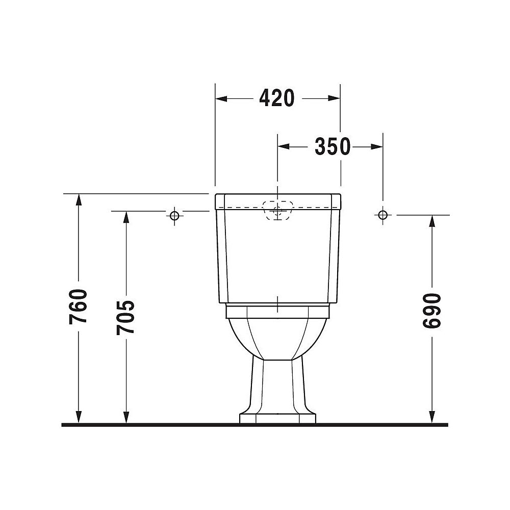 Duravit Serie 1930 Stand WC für Kombination 665x355x400mm, Weiß Hochglanz, 6l, Tief... DURAVIT-0227010000 4021534068881 (Abb. 5)