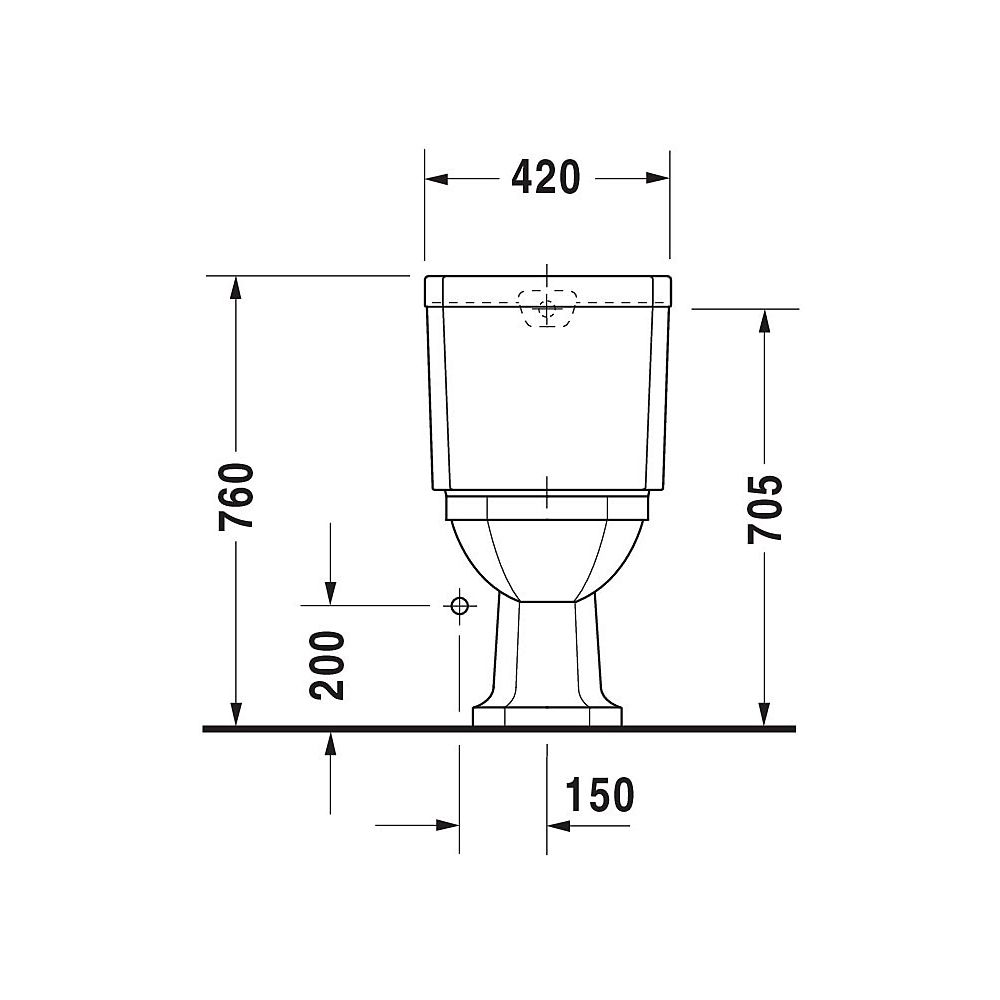 Duravit Serie 1930 Stand WC für Kombination 665x355x400mm, Weiß Hochglanz, 6l, Tief... DURAVIT-0227010000 4021534068881 (Abb. 6)