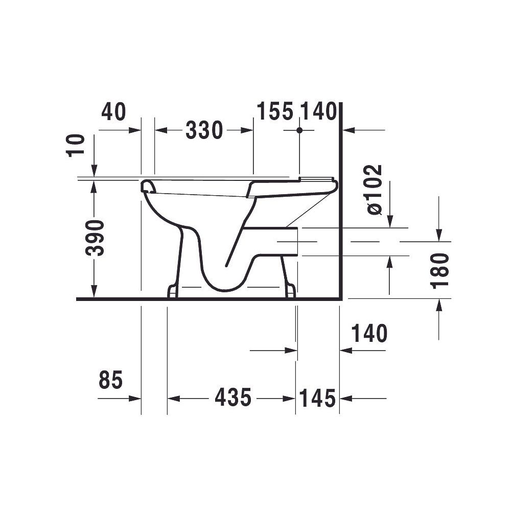 Duravit Serie 1930 Stand WC für Kombination 665x355x390mm, Weiß Hochglanz, WonderG... DURAVIT-02270900001 4021534177149 (Abb. 3)