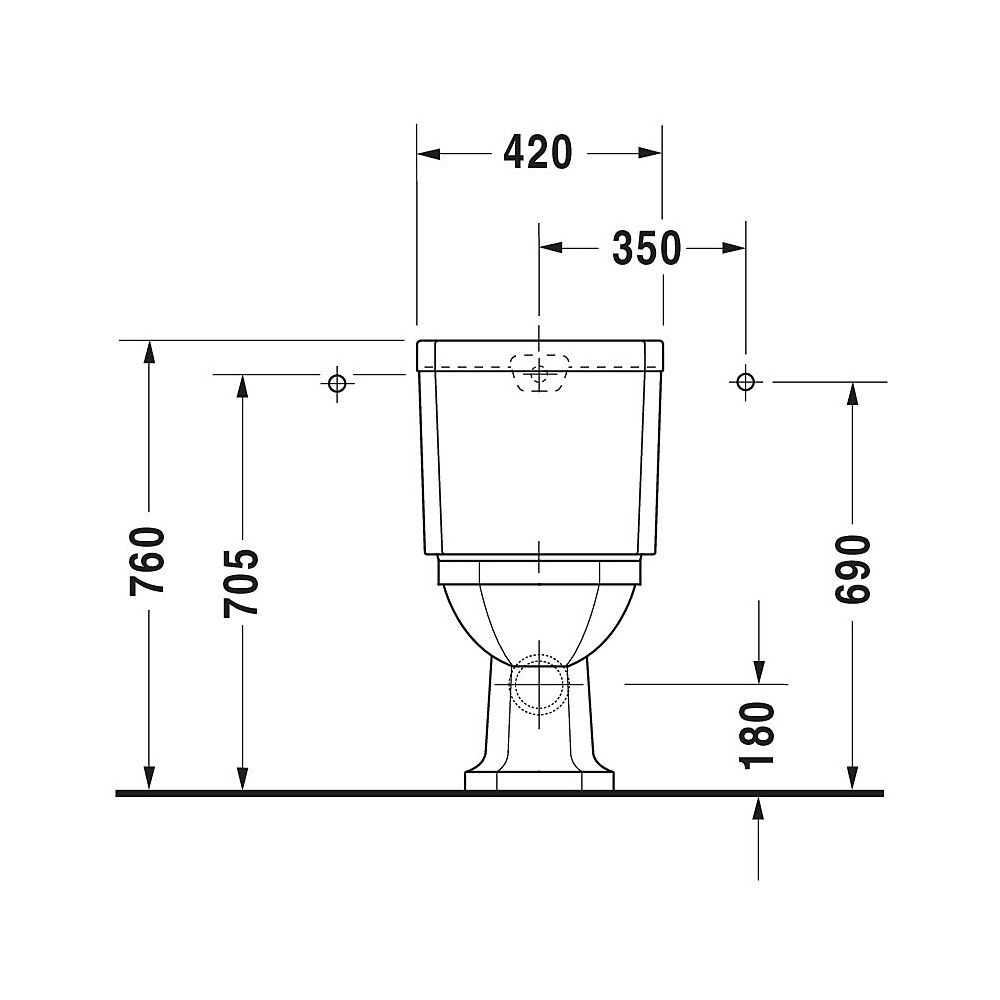 Duravit Serie 1930 Stand WC für Kombination 665x355x390mm, Weiß Hochglanz, WonderG... DURAVIT-02270900001 4021534177149 (Abb. 4)