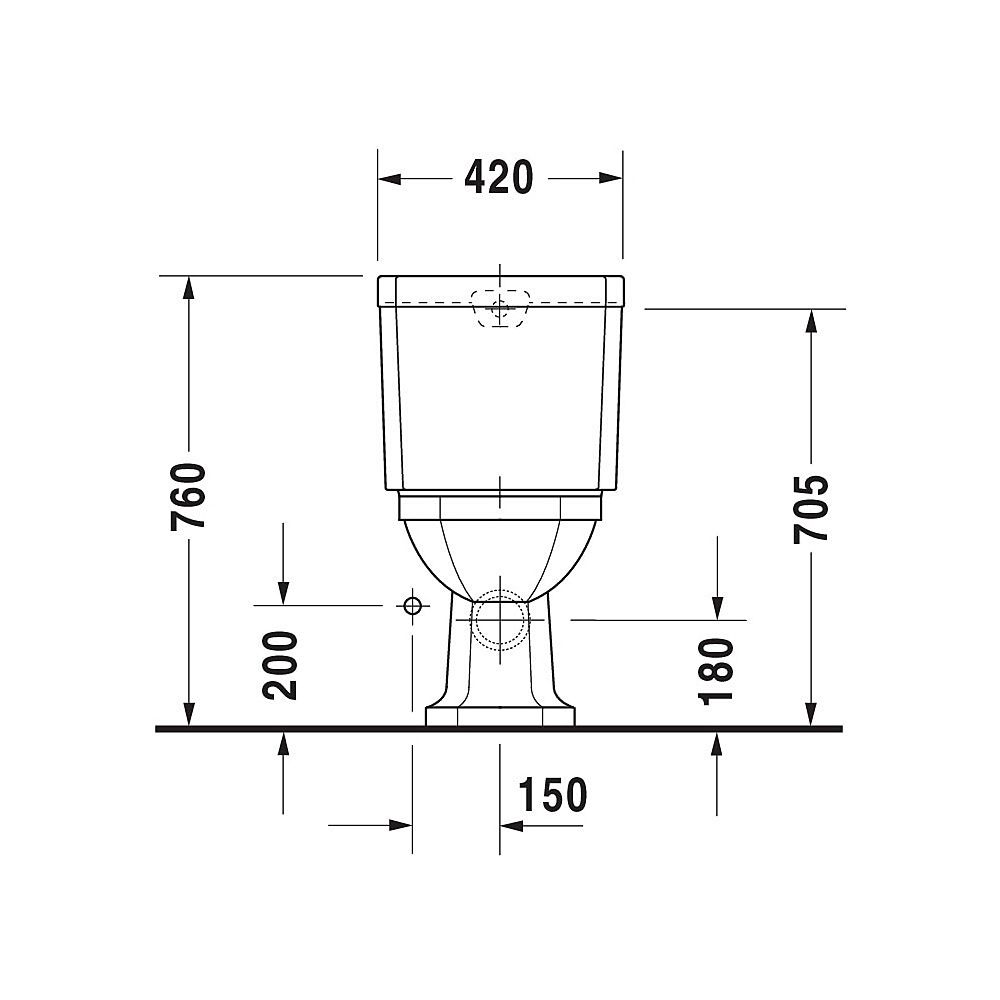 Duravit Serie 1930 Stand WC für Kombination 665x355x390mm, Weiß Hochglanz, WonderG... DURAVIT-02270900001 4021534177149 (Abb. 5)