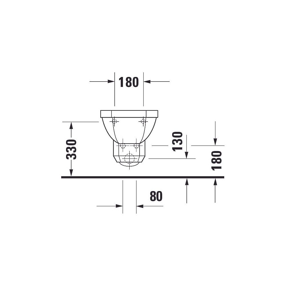 Duravit Serie 1930 Wandbidet 585x360x345mm, Weiß Hochglanz, WonderGliss, 1 HL, mit... DURAVIT-02661000001 4021534178924 (Abb. 6)