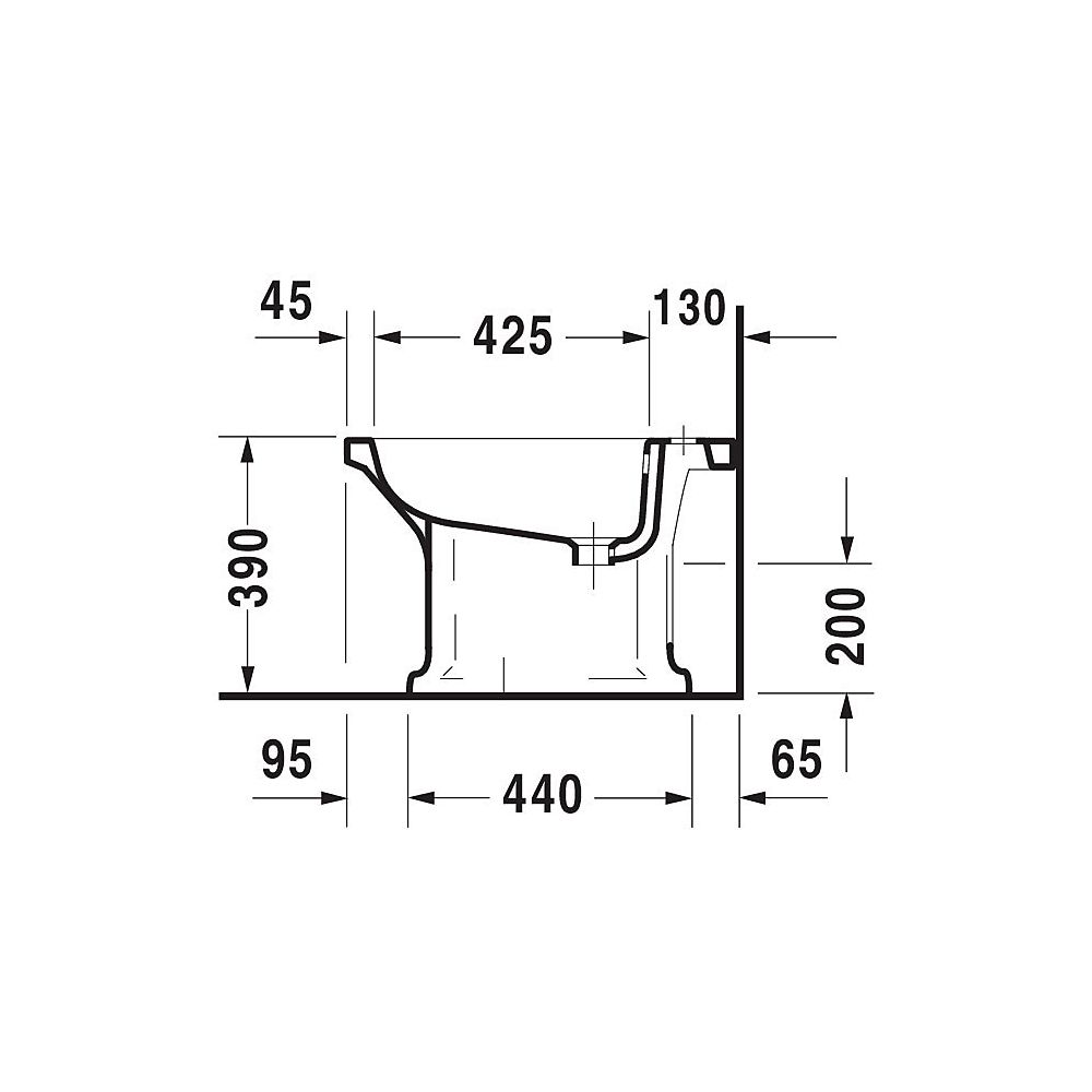 Duravit Serie 1930 Stand Bidet 600x355x390mm, Weiß Hochglanz, 1 HL, mit Überlauf... DURAVIT-0267100000 4021534071331 (Abb. 5)