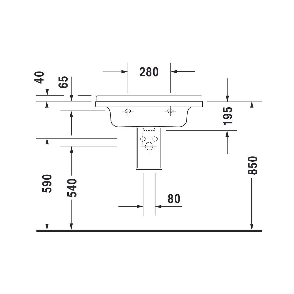 Duravit Starck 3 Waschtisch 490x700x235mm, WonderGliss, Weiß Hochglanz, Rechteckig... DURAVIT-03047000001 4021534256806 (Abb. 5)