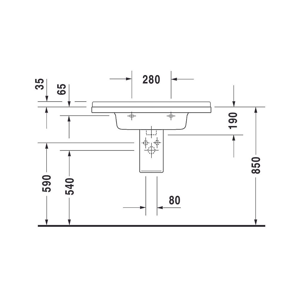Duravit Starck 3 Waschtisch 485x850x225mm, WonderGliss, Weiß Hochglanz, Rechteckig... DURAVIT-03048000001 4021534223488 (Abb. 6)