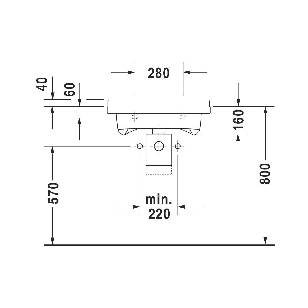 Duravit Starck 3 Waschtisch 545x600x200mm wandh. Weiß Hochglanz, Rechteckig, 1 Wasc... DURAVIT-0312600000 4021534346736 (Abb. 4)