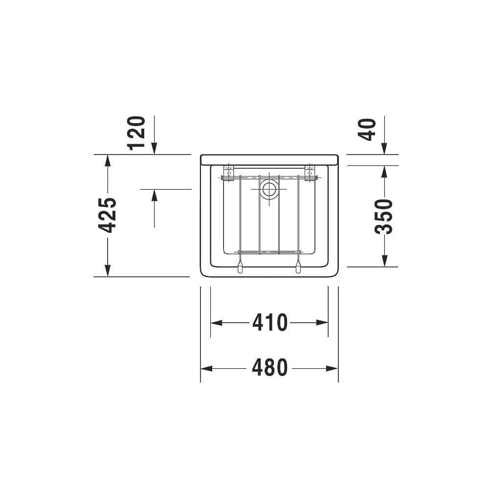 Duravit Starck 3 Ausgussbecken 480 mm, Weiß Hochglanz, Rechteckig, ohne HLB/Überlau... DURAVIT-0313480000 4021534279553 (Abb. 2)
