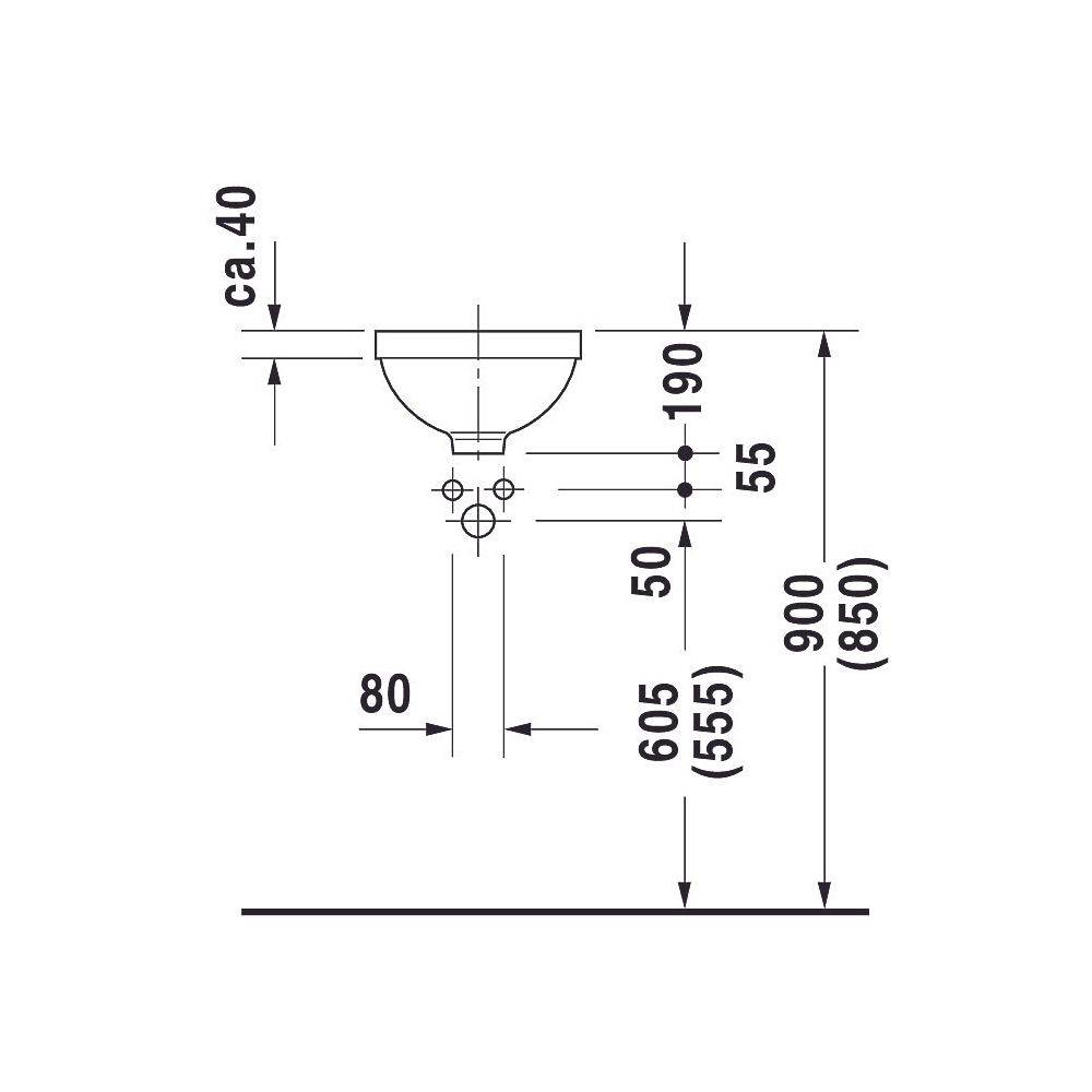Duravit Architec Einbauwaschtisch 320x320x190mm, Weiß Hochglanz, ohne HLB, mit Über... DURAVIT-0319270000 4021534298066 (Abb. 8)