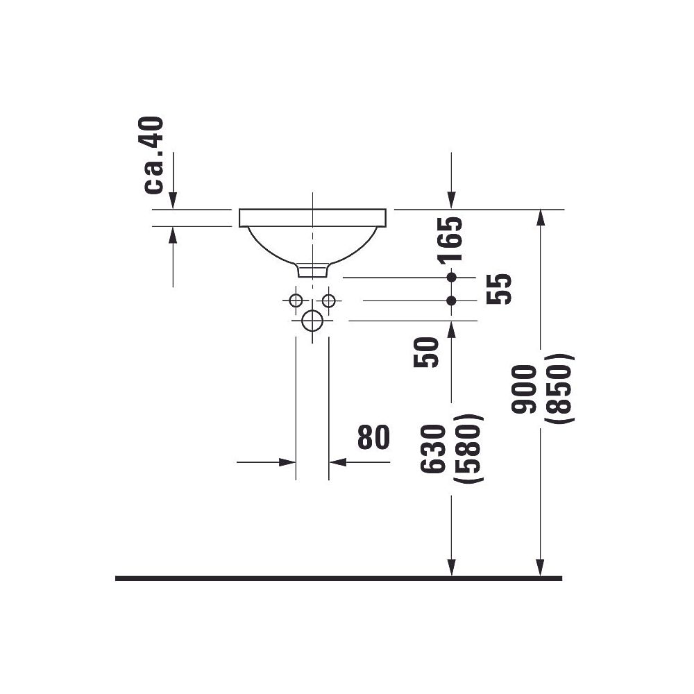 Duravit Architec Einbauwaschtisch 360x360x165mm, Weiß Hochglanz, ohne HLB, mit Über... DURAVIT-0319320000 4021534298080 (Abb. 7)