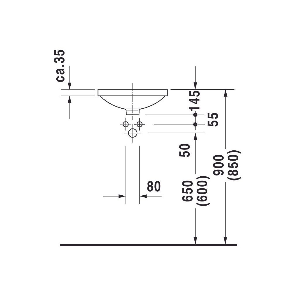 Duravit Architec Einbauwaschtisch 400x400x145mm, Weiß Hochglanz, ohne HLB/Überlauf,... DURAVIT-0319370000 4021534298103 (Abb. 7)