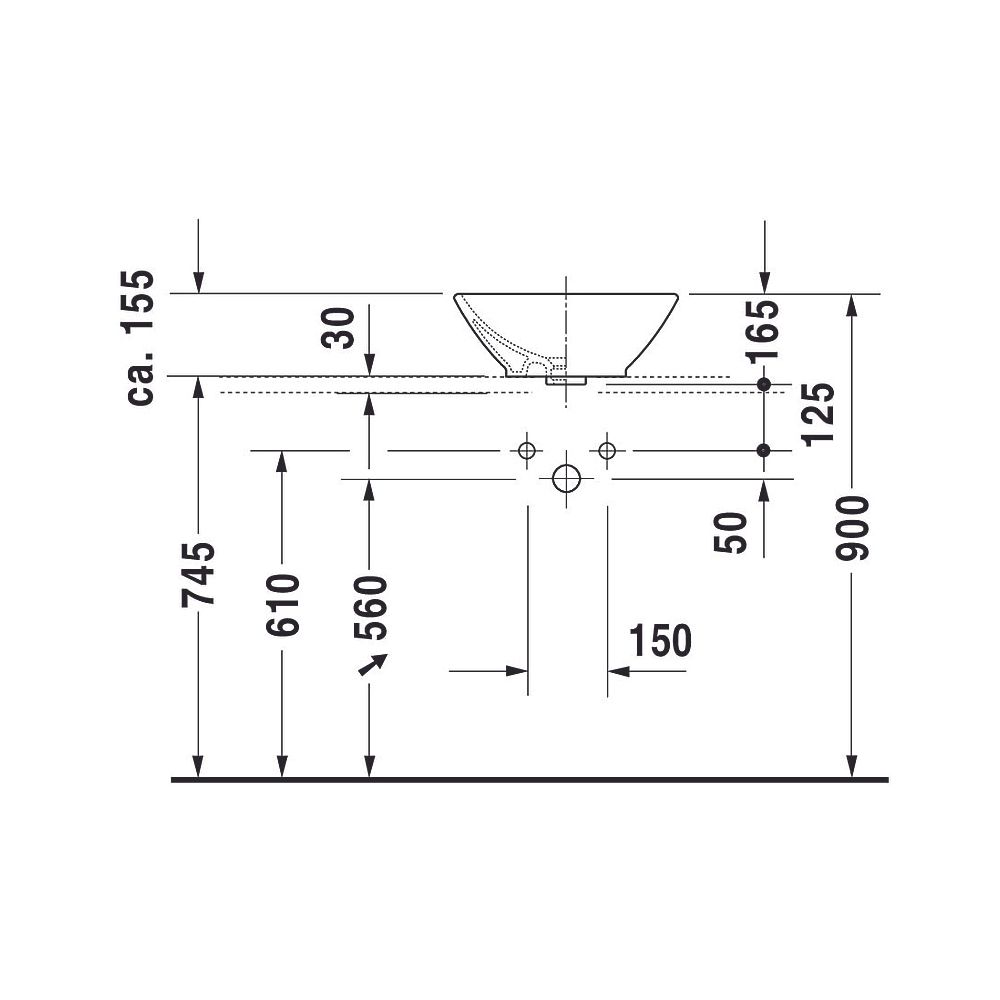 Duravit Design Classics Aufsatzbecken 420mm Weiß Hochglanz, Quadratisch, ohne HLB ... DURAVIT-0333420000 4021534333620 (Abb. 10)