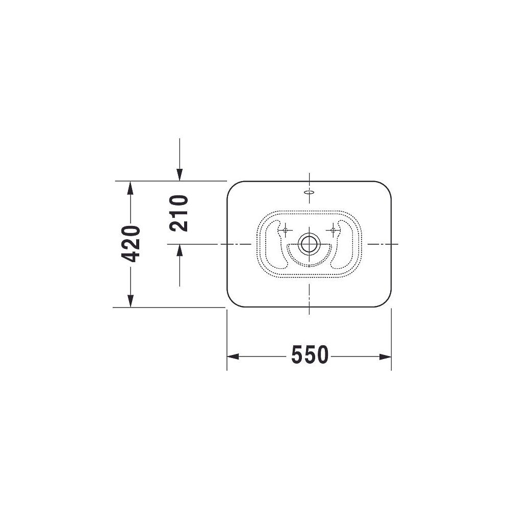Duravit Design Classics Aufsatzbecken 550mm Weiß Hochglanz, rechteckig ohne HLB, mi... DURAVIT-0334520000 4021534333644 (Abb. 8)