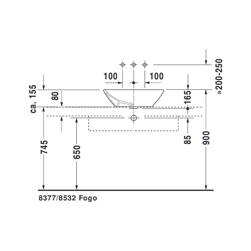 Duravit Design Classics Aufsatzbecken 550mm Weiß Hochglanz, rechteckig ohne HLB, m... DURAVIT-0334520000 4021534333644 (Abb. 11)