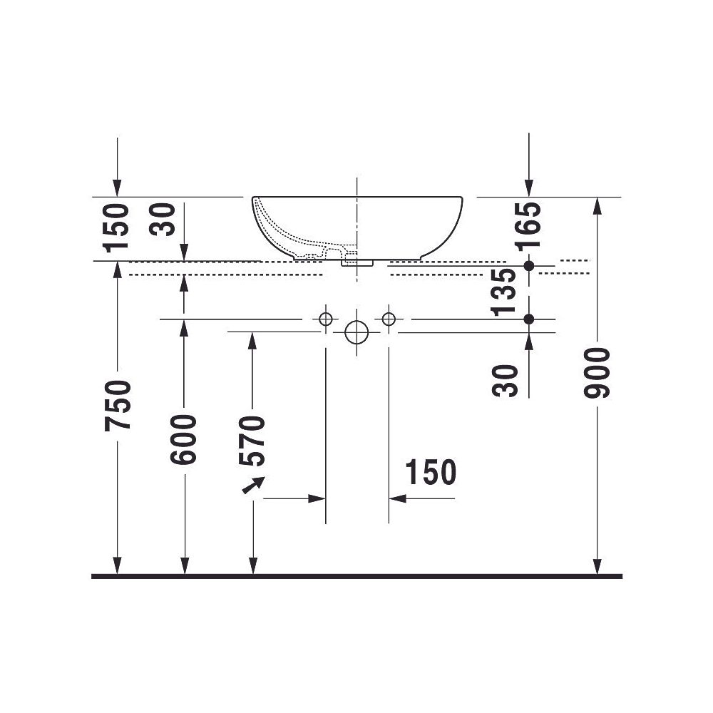 Duravit Design Classics Aufsatzbecken 495mm, Weiß Hochglanz, WonderGliss, Oval, o... DURAVIT-03355000001 4021534333590 (Abb. 12)