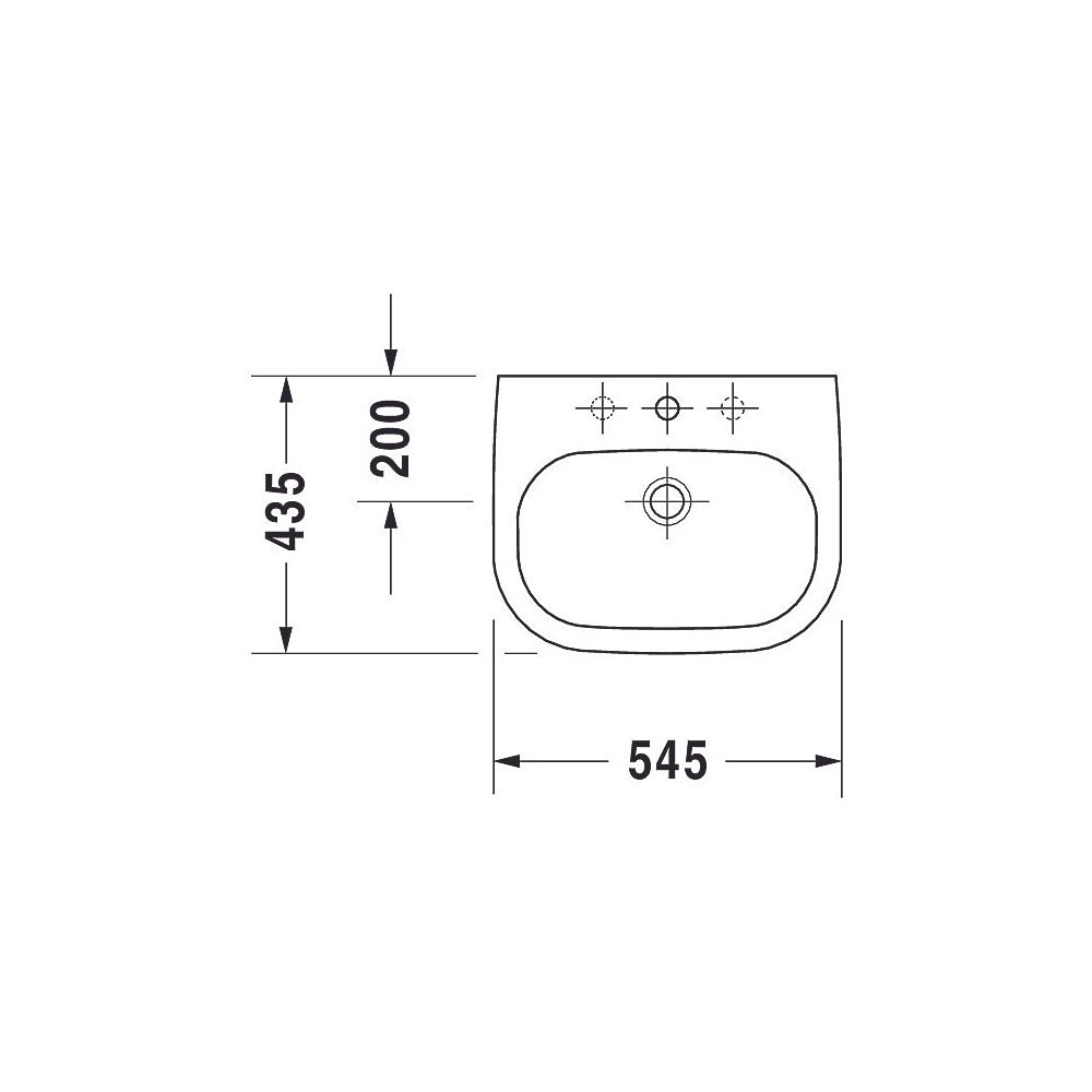 Duravit D-Code Einbauwaschtisch 435x545x195mm, Weiß Hochglanz, mit HLB/Überlauf, 1 ... DURAVIT-0337540000 4021534344077 (Abb. 9)