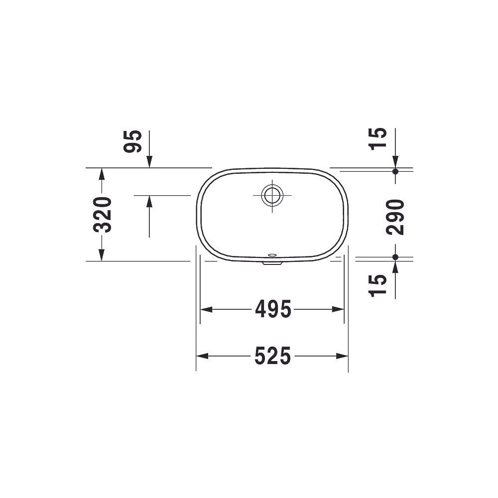 Duravit D-Code Einbauwaschtisch 290x495x210mm, Weiß Hochglanz, ohne HLB, mit Überla... DURAVIT-0338490000 4021534344084 (Abb. 6)
