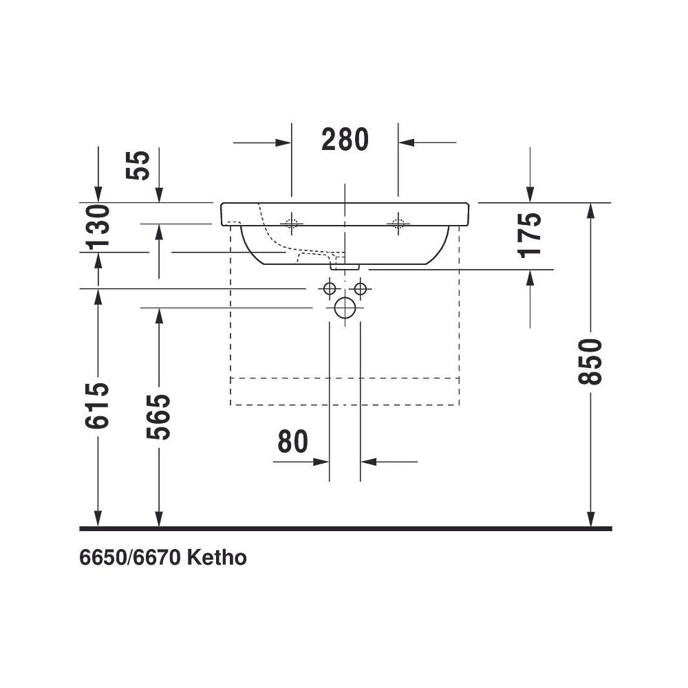 Duravit D-Code Waschtisch 485x650x175mm, Weiß Hochglanz, Rechteckig, 1 Waschplatz... DURAVIT-03426500002 4021534822407 (Abb. 12)