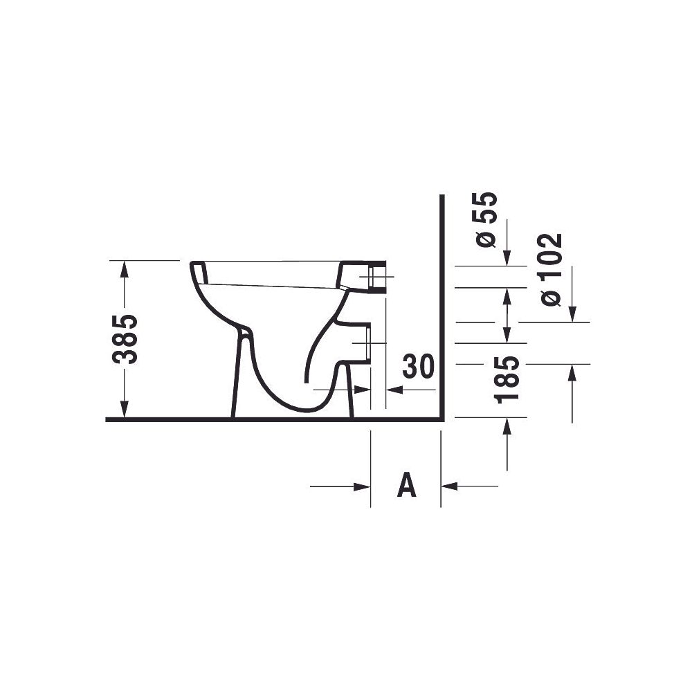 Duravit D-Code Stand WC 480x350x385mm, Weiß Hochglanz, 6l, Tiefspüler, halb offen, ... DURAVIT-2108090000 4021534344244 (Abb. 4)