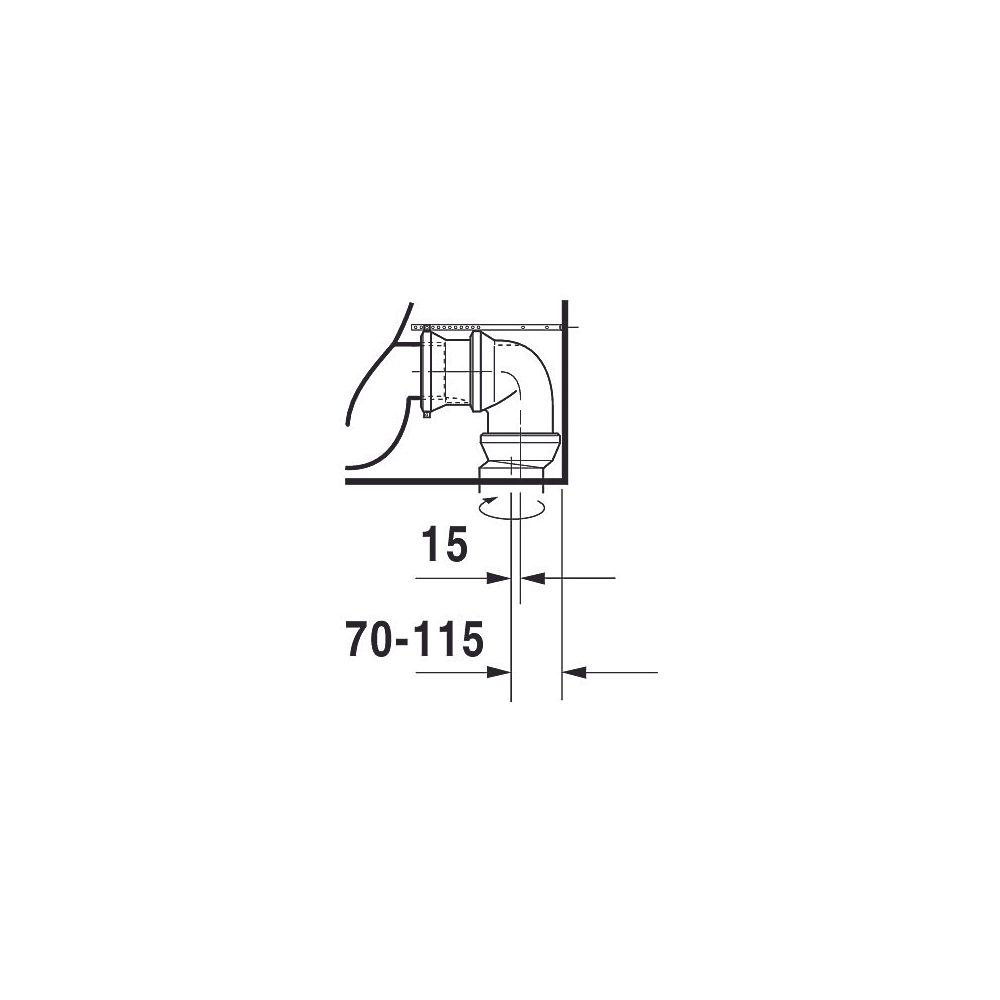 Duravit Happy D.2 Stand WC für Kombination 630x365x415mm, Weiß HG, HygieneGlaze, 4,... DURAVIT-2134092000 4053424325606 (Abb. 5)