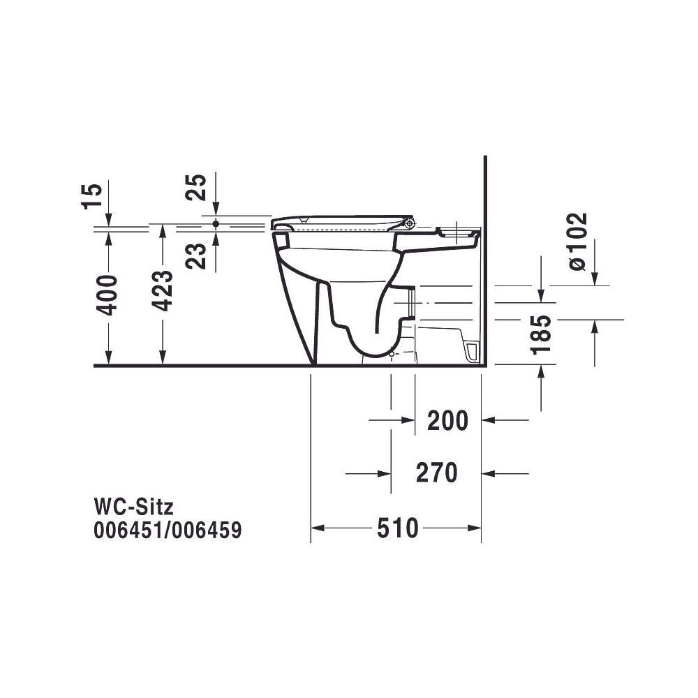 Duravit Happy D.2 Stand WC für Kombination 630x365x415mm, Weiß HG, HygieneGlaze, 4... DURAVIT-2134092000 4053424325606 (Abb. 10)