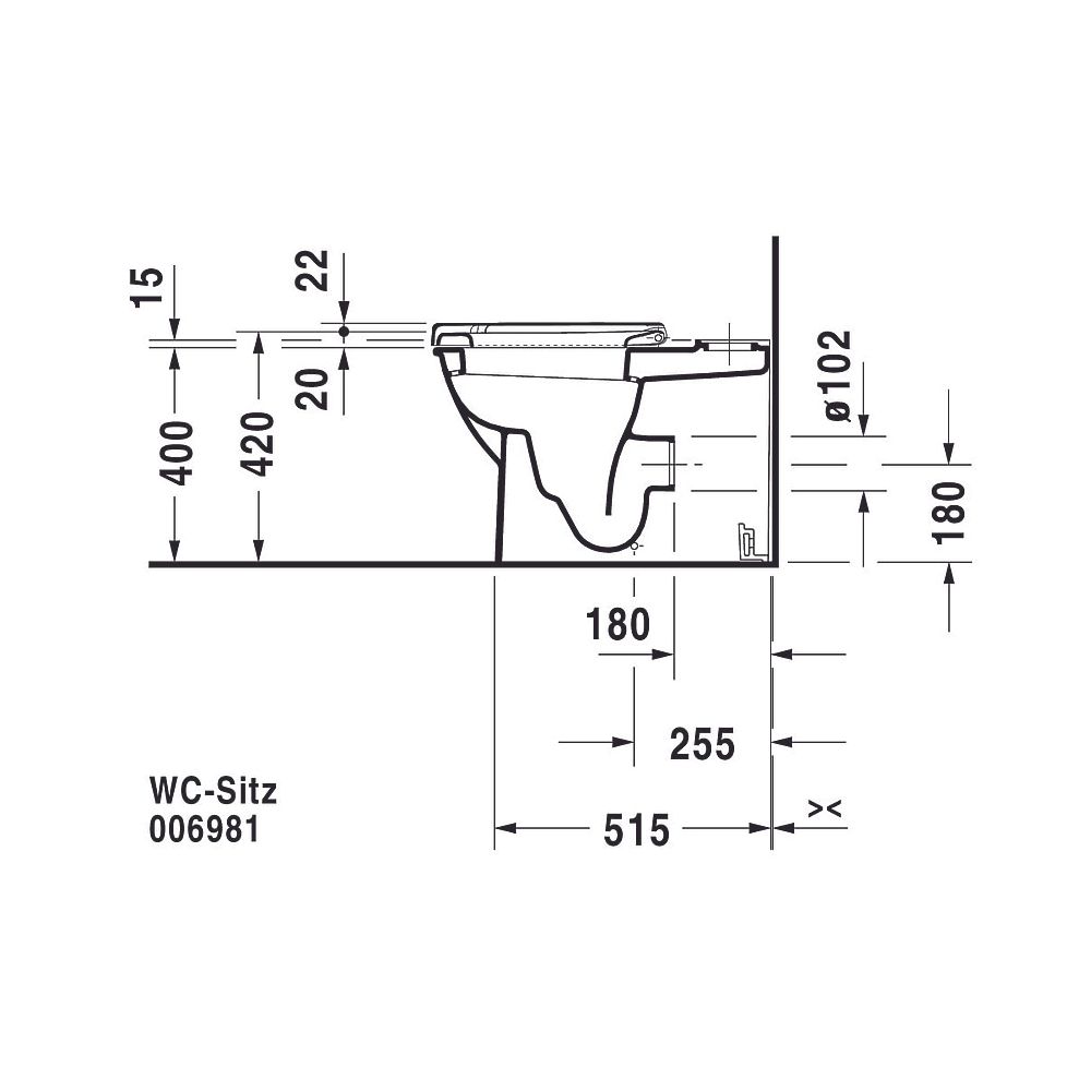 Duravit Darling New Stand WC für Kombination 630x370x415mm, Weiß Hochglanz, Wonde... DURAVIT-21380900001 4021534606229 (Abb. 12)