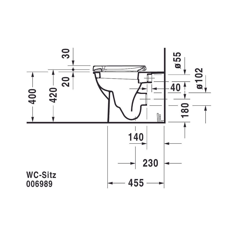 Duravit Darling New Stand WC 570x360x400mm, Weiß Hochglanz, Back to wall, 4,5l, Tie... DURAVIT-2139090000 4021534606199 (Abb. 9)