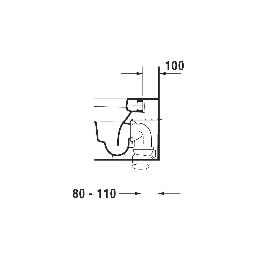 Duravit Happy D.2 Stand WC 570x365x400mm, Weiß HG, Back to wall, 4,5/3l, Tiefspüler... DURAVIT-2159090000 4021534856105 (Abb. 6)
