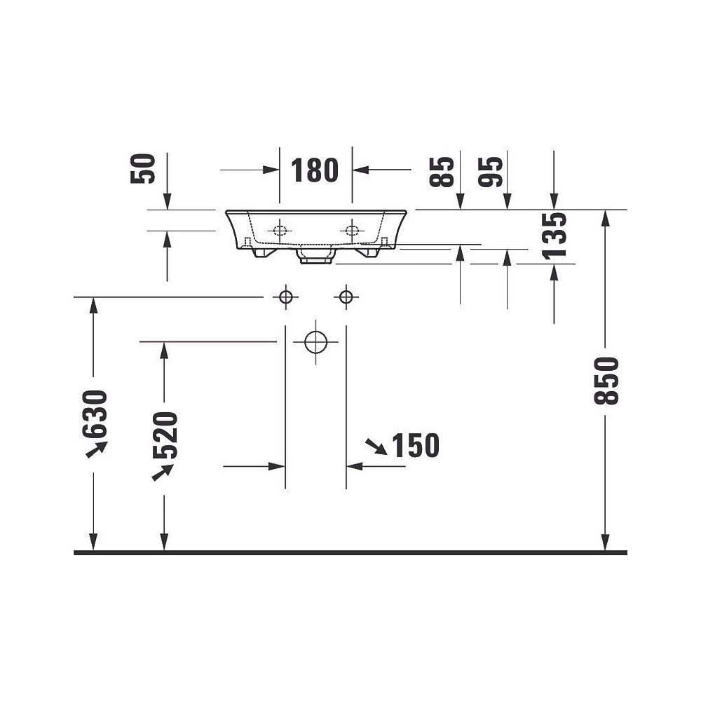 Duravit White Tulip Handwaschbecken 330x450x135mm, Weiß Hochglanz, WonderGliss, R... DURAVIT-07374500411 4063382002211 (Abb. 11)